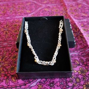 Beautiful Silver & Gold Two Tone 16" Necklace